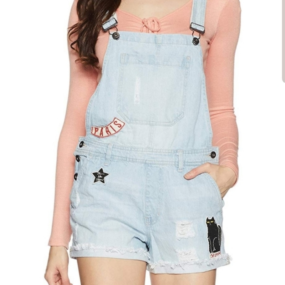 Forever 21 Overall Shorts with Patches